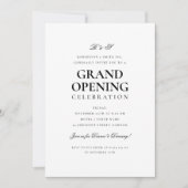 Formele Corporate Grand Opening Monogram Wit Kaart (Voorkant)