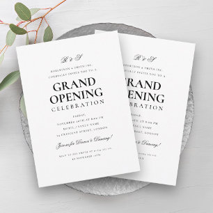 Formele Corporate Grand Opening Monogram Wit Kaart