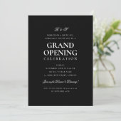 Formele Corporate Grand Opening Monogram Zwart Kaart (Staand voorkant)