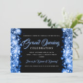 Formele Corporate Grand Opening Navy Lights Kaart (Staand voorkant)