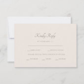 Formele Cream Dinner Options RSVP (Voorkant)