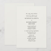 Formele Crème Twee Venue Bruid Ouders Kaart (Voorkant / Achterkant)