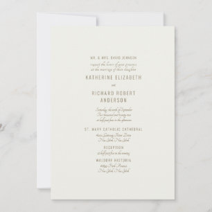 Formele Crème Twee Venue Bruid Ouders Kaart