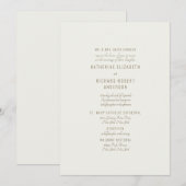 Formele Crème Twee Venue Bruid Ouders Kaart (Voorkant / Achterkant)