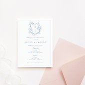 Formele Crest Dusty Blue repetitie diner Kaart