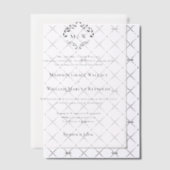 Formele Crest Monogram Laurel Krans Custom bruilof Vellum Uitnodigingen (Offset (Uitnodiging))