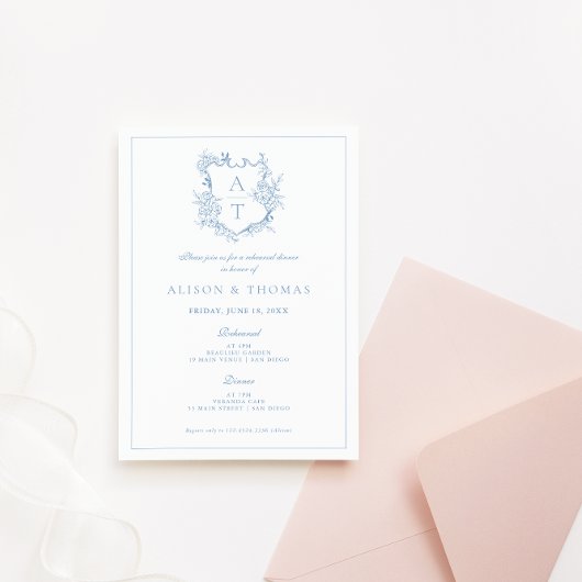 Formele Crest Stofblauw Oefendiner Kaart