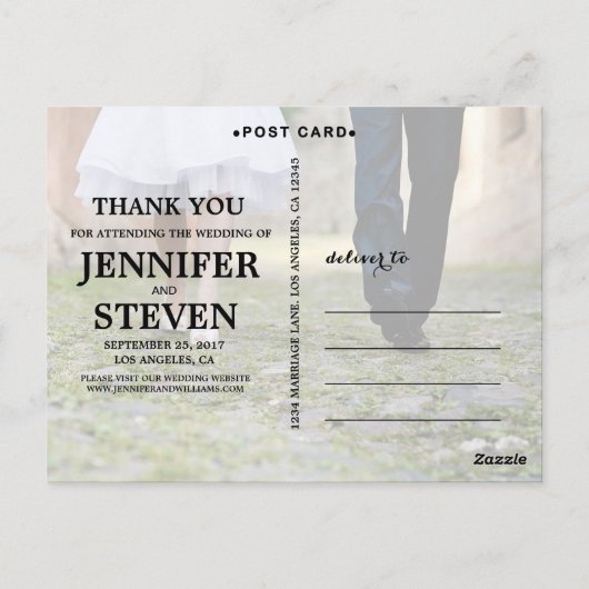 FORMELE DANK | BRUILOFT BEDANKT POST KAART (Achterkant)