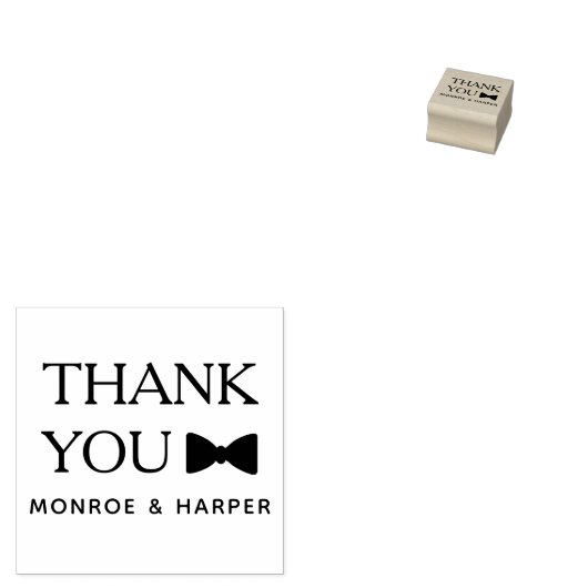 Formele dank u met boog Stropdas Rubberstempel (Gestempeld)