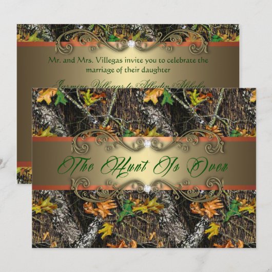 Formele - de Hunt is over - bruiloftsuitvindingen Kaart (Voorkant / Achterkant)