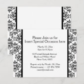 Formele demaspartij zwart rood wit uitnodiging briefkaart (Voorkant / Achterkant)