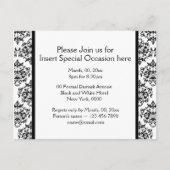 Formele demaspartij zwart rood wit uitnodiging briefkaart (Voorkant)