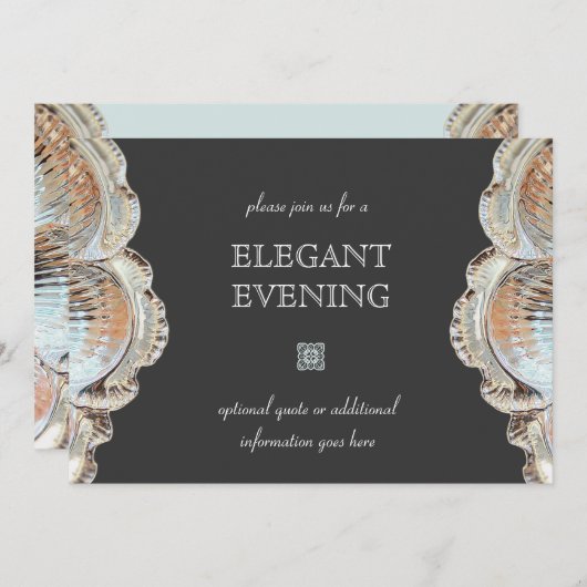 Formele denningzilver-serving kaart (Voorkant / Achterkant)