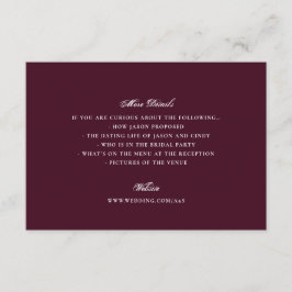 Formele details voor een trouwwebsite in Bourgondi Informatiekaartje