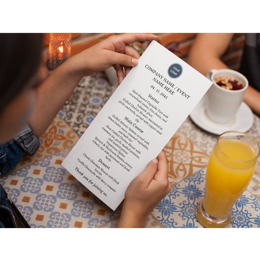 Formele diners of bedrijfs evenementen menukaart