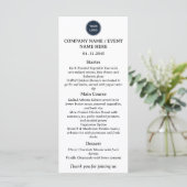 Formele diners of bedrijfs evenementen menukaart (Staand voorkant)