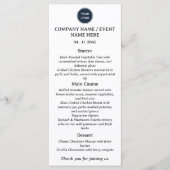 Formele diners of bedrijfs evenementen menukaart (Voorkant)