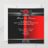 Formele Dinner Party Black Stropdas Red Shoe Kaart (Achterkant)