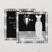Formele Dinner Party White Black Stropdas Hollywoo Kaart (Voorkant / Achterkant)