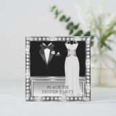 Formele Dinner Party White Black Stropdas Hollywoo Kaart (Staand voorkant)