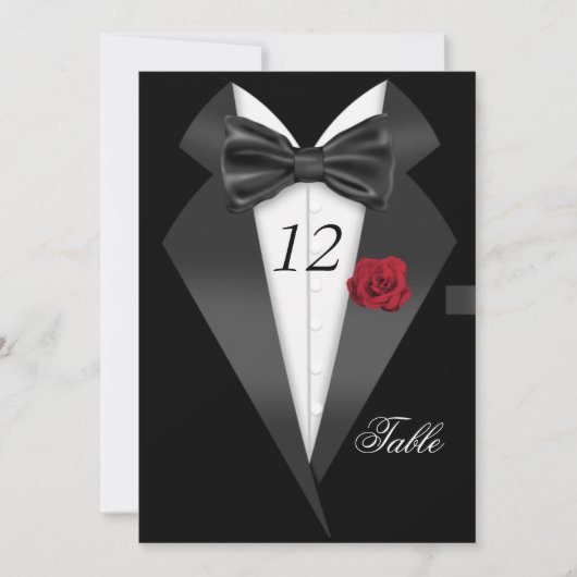 Formele doxedo zwart tafelnummer plaats 2 (Voorkant)
