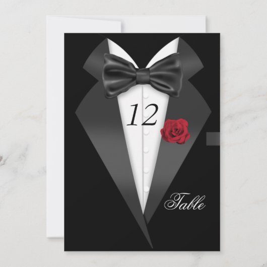 Formele doxedo zwart tafelnummer plaats 2 (Achterkant)