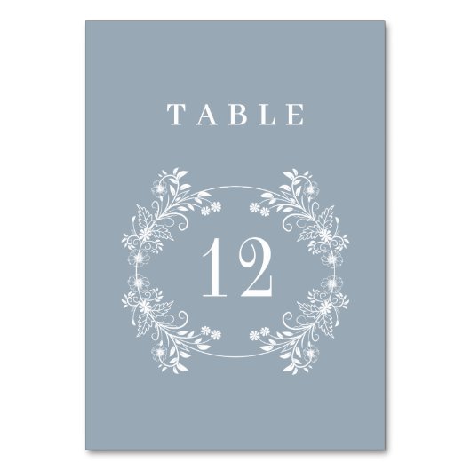 Formele  Dusty Blue Monogram bruiloft Kaart (Voorkant)