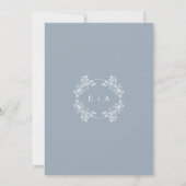 Formele  Dusty Blue Monogram bruiloft Kaart (Achterkant)