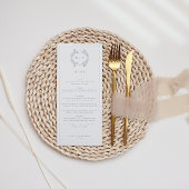 Formele  Dusty Blue Monogram bruiloft Menu