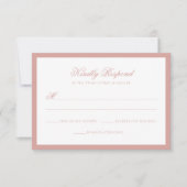 Formele Dusty Rose Rand Monogram Script Bruiloft RSVP Kaartje (Voorkant)