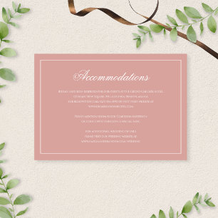 Formele Dusty Rose Script Trouwaccommodaties Informatiekaartje