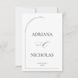 Formele eenvoudige boog bruiloft bedankkaart