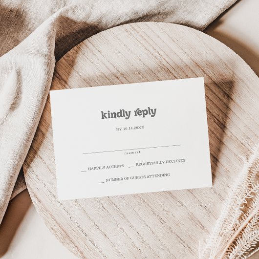Formele Eenvoudige Bruiloft RSVP Kaartje
