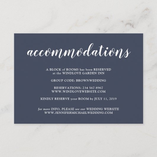 Formele eenvoudige bruiloft voor de marine informatiekaartje (Voorkant)