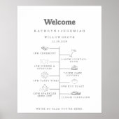 Formele eenvoudige doe-het-zelf bruiloft welkom ti poster (Voorkant)