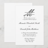 Formele Eenvoudige Elegant - Huwelijksuitnodiging Kaart (Voorkant / Achterkant)