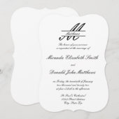 Formele Eenvoudige Elegant - Huwelijksuitnodiging Kaart (Voorkant / Achterkant)