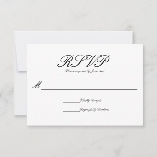 Formele eenvoudige elegant - RSVP Kaartje (Voorkant)