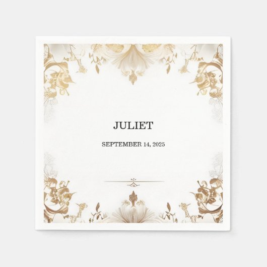 Formele Eenvoudige Klassieke Witte Bruidsdouche Servet (Voorkant)