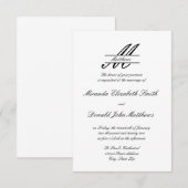 Formele Eenvoudige legant - 3x5 Wedding Uitnodigin Kaart (Voorkant / Achterkant)