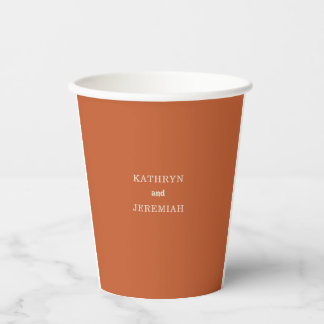 Formele Eenvoudige Minimale Terracotta Bruiloft Papieren Bekers