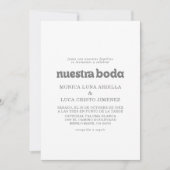 Formele Eenvoudige Nuestra Boda Bruiloft Kaart (Voorkant)