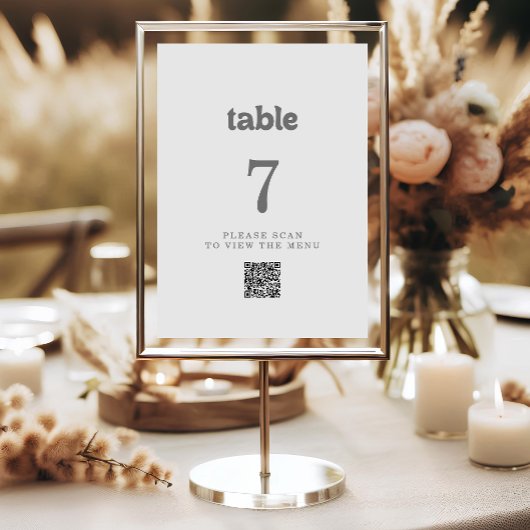 Formele Eenvoudige QR Code Tafel Nummers Kaart