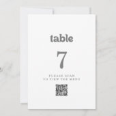 Formele Eenvoudige QR Code Tafel Nummers Kaart (Achterkant)