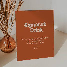 Formele Eenvoudige Terracotta Trouw Signature Dran Reclamebord Met Voetstuk