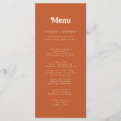 Formele Eenvoudige Terracotta Trouwkaart Menu (Voorkant)