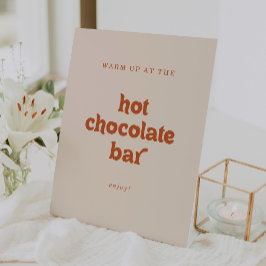 Formele Eenvoudige Terracotta Warme Chocolade Bar Reclamebord Met Voetstuk