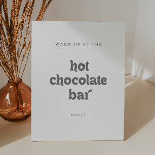 Formele Eenvoudige Warme Chocolade Bar Reclamebord Met Voetstuk