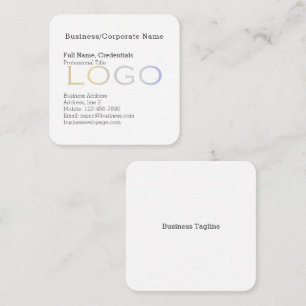Formele eenvoudige zakelijke Logo achtergrond zwar Vierkante Visitekaartje