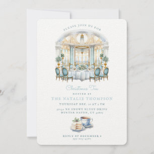 Formele eetkamertafel   Kerstthee Kaart